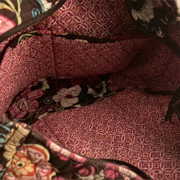 Vera Bradley Mod Brown and Pink Floral Tote Bag - Picture 3 of 7